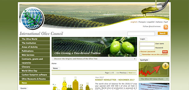 El Consejo Oleícola Internacional pide opinión a los países miembros para mejorar su portal web