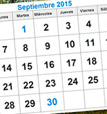 Avance del calendario ferial de septiembre