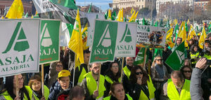 Miles de agricultores se concentran frente al MAPA contra el acuerdo entre la UE y Mercosur